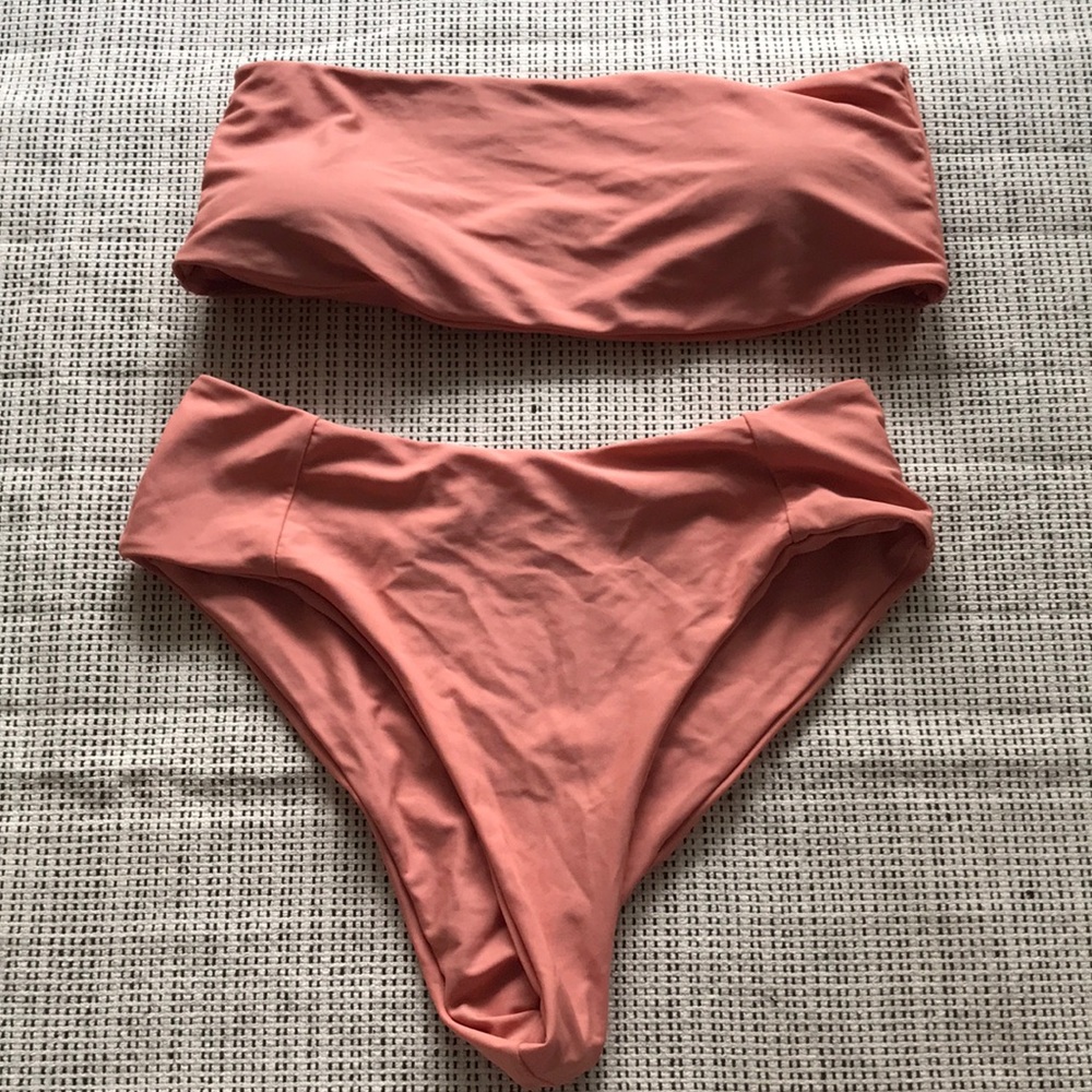 Coral Zaful strapless / high waisted  Bikini